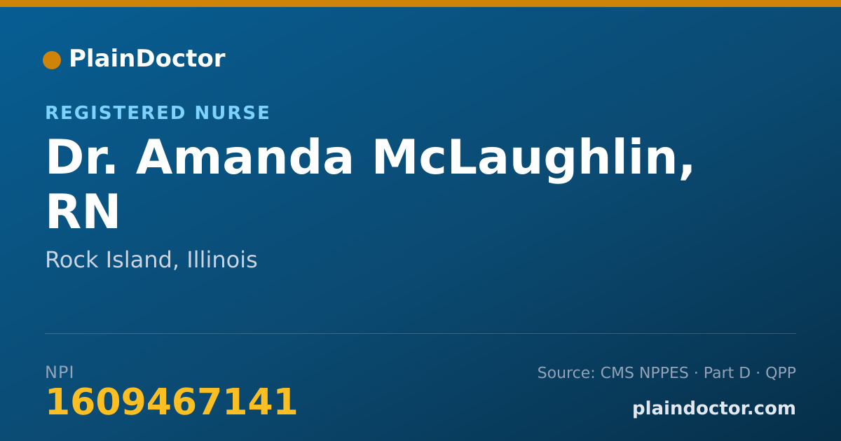 Shareable card for Amanda McLaughlin, RN - Registered Nurse, Rock Island, IL