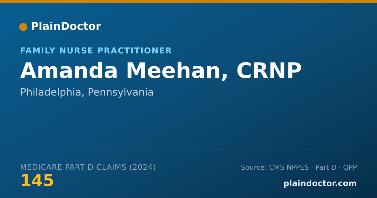 Shareable card for Amanda Meehan, CRNP - Family Nurse Practitioner, Philadelphia, PA