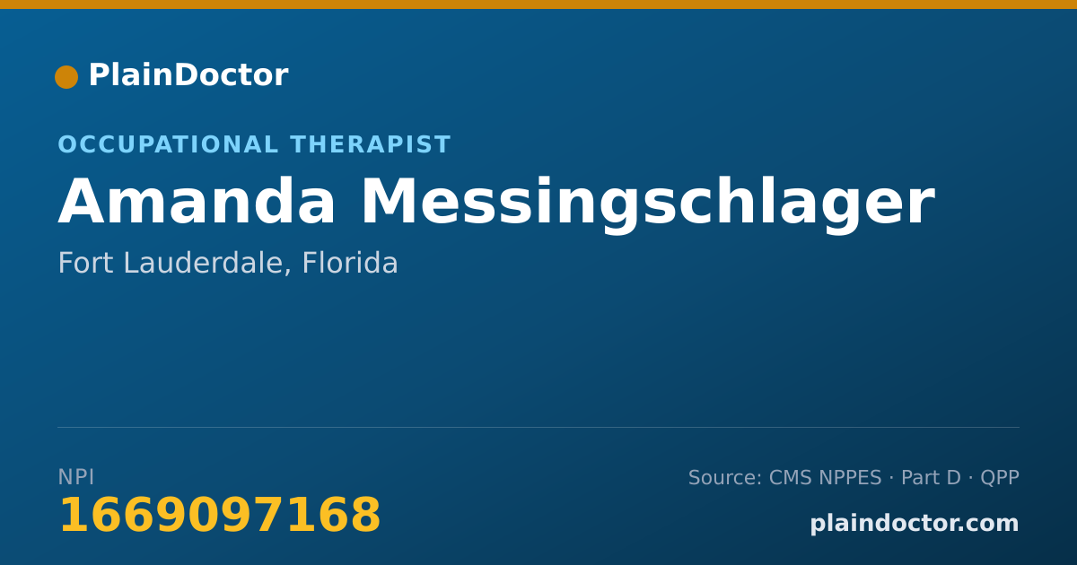 Shareable card for Amanda Messingschlager - Occupational Therapist, Fort Lauderdale, FL