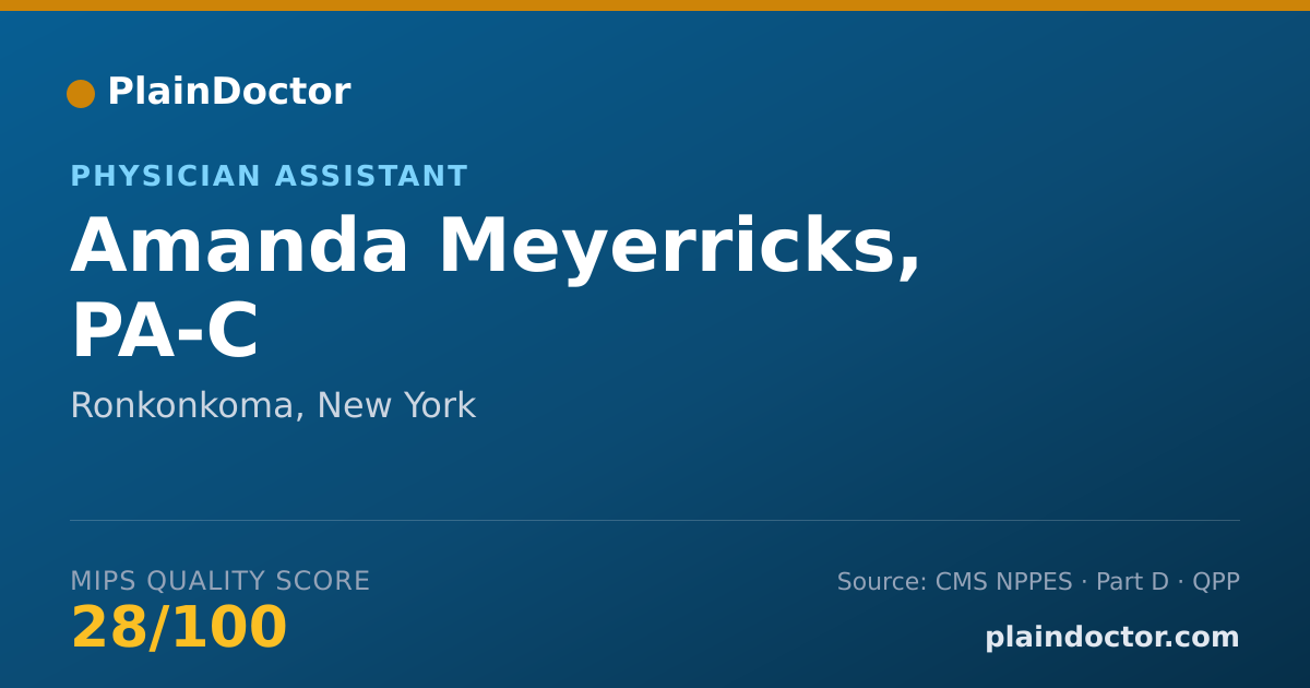 Shareable card for Amanda Meyerricks, PA-C - Physician Assistant, Ronkonkoma, NY