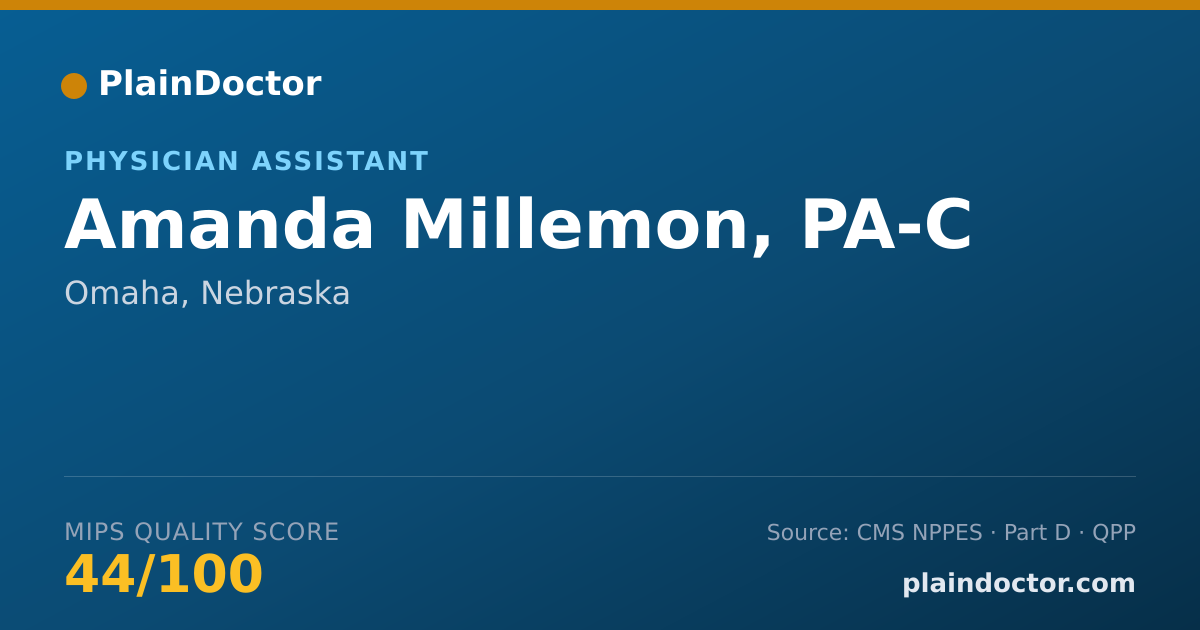 Shareable card for Amanda Millemon, PA-C - Physician Assistant, Omaha, NE