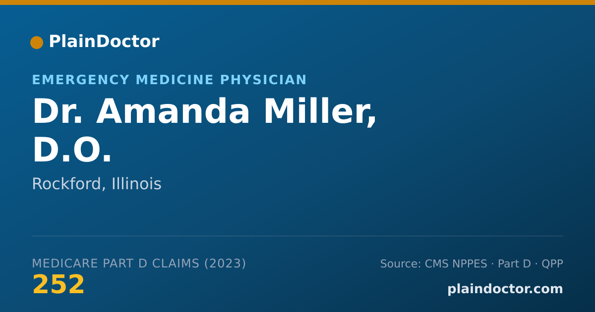 Shareable card for Amanda Miller, D.O. - Emergency Medicine Physician, Rockford, IL