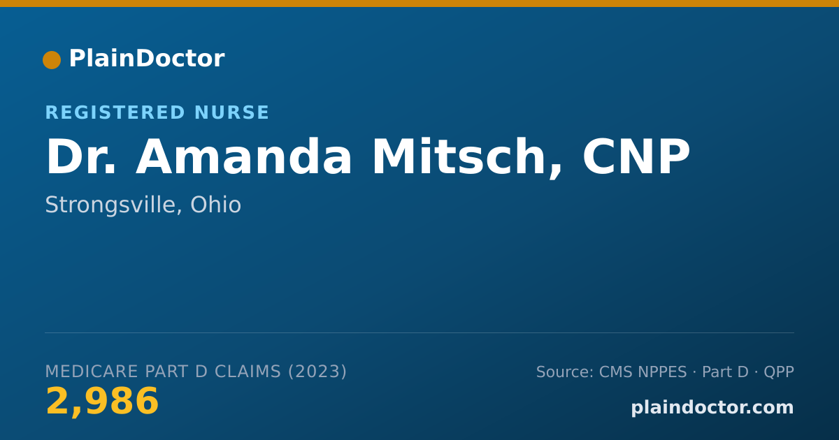 Shareable card for Amanda Mitsch, CNP - Registered Nurse, Strongsville, OH