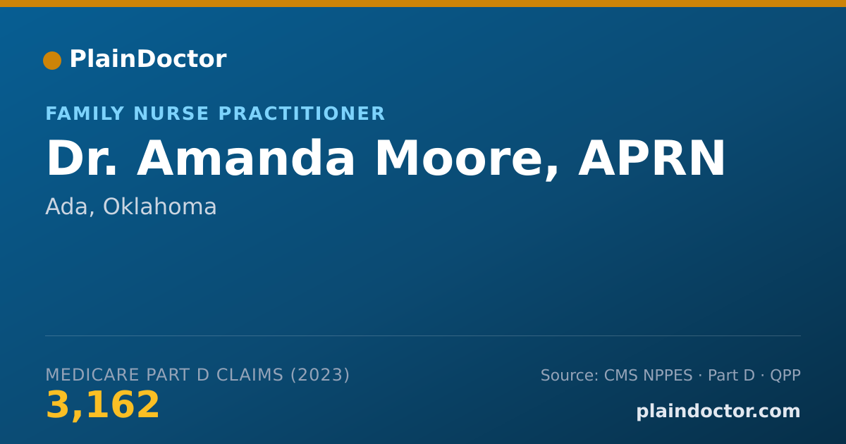 Shareable card for Amanda Moore, APRN - Family Nurse Practitioner, Ada, OK