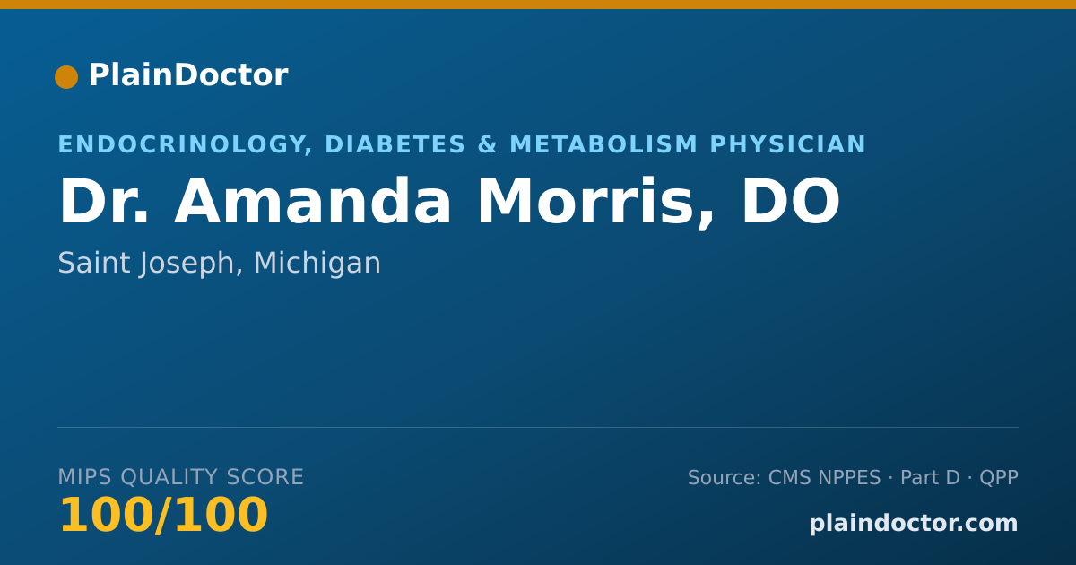 Shareable card for Amanda Morris, DO - Endocrinology, Diabetes & Metabolism Physician, Saint Joseph, MI
