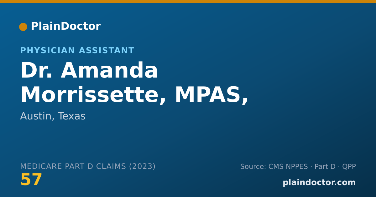 Shareable card for Amanda Morrissette, MPAS, PA-C - Physician Assistant, Austin, TX