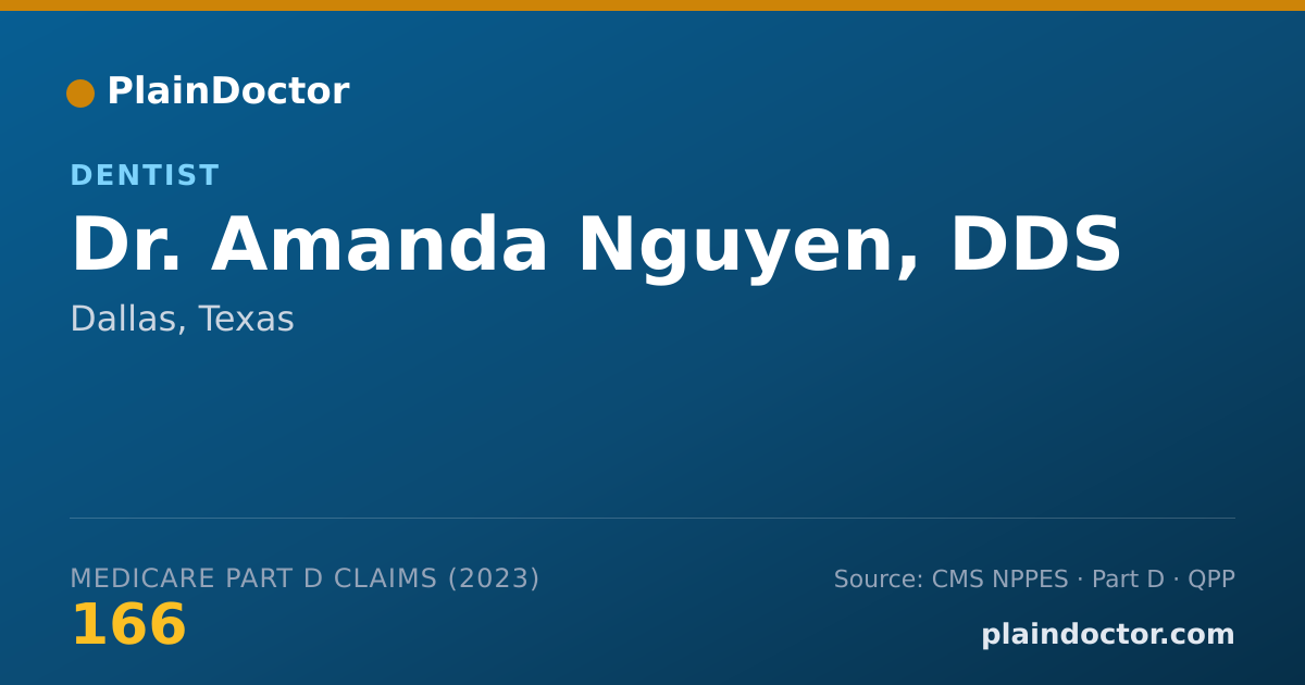 Shareable card for Amanda Nguyen, DDS - Dentist, Dallas, TX