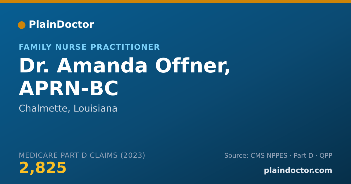 Shareable card for Amanda Offner, APRN-BC - Family Nurse Practitioner, Chalmette, LA