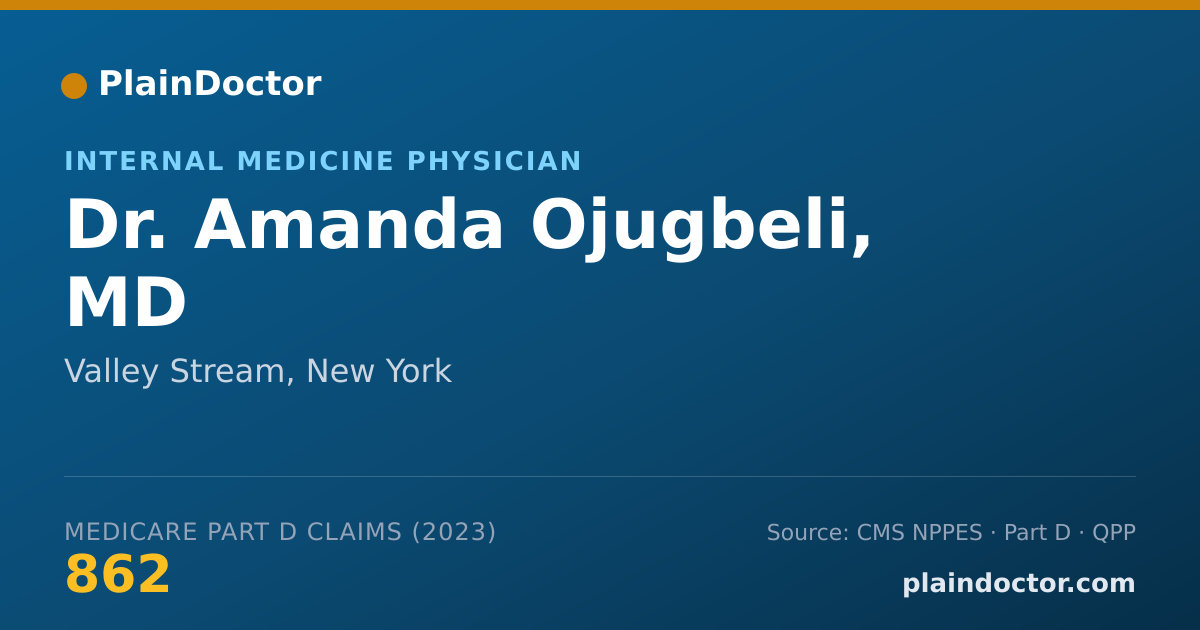 Shareable card for Amanda Ojugbeli, MD - Internal Medicine Physician, Valley Stream, NY