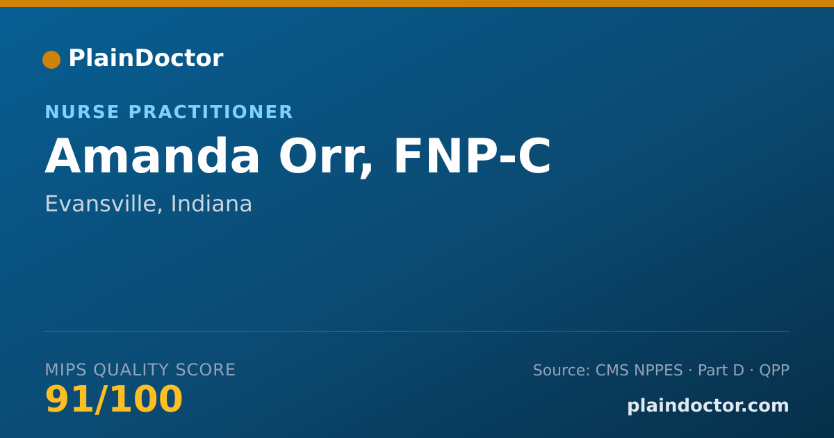 Shareable card for Amanda Orr, FNP-C - Family Medicine Physician, Evansville, IN