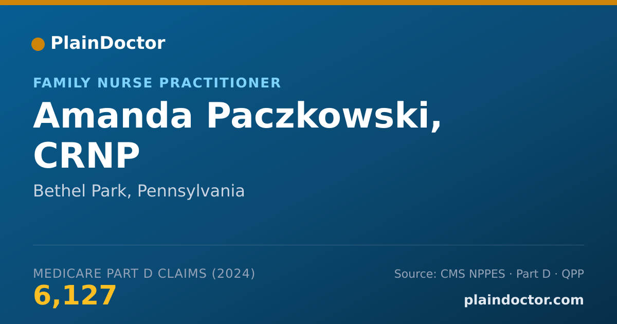 Shareable card for Amanda Paczkowski, CRNP - Family Nurse Practitioner, Bethel Park, PA