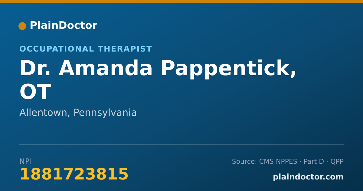 Shareable card for Amanda Pappentick, OT - Occupational Therapist, Allentown, PA