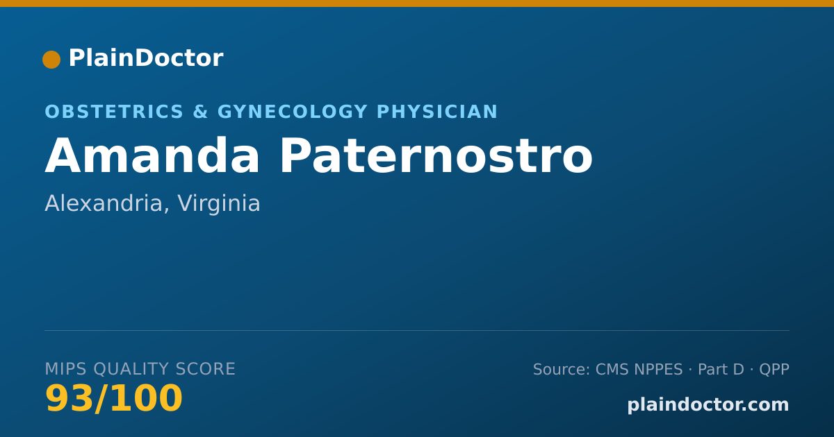 Shareable card for Amanda Paternostro - Obstetrics & Gynecology Physician, Alexandria, VA