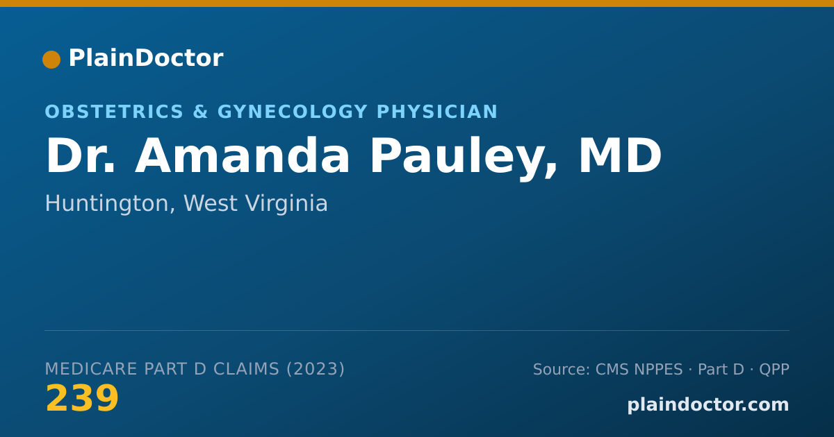 Shareable card for Amanda Pauley, MD - Obstetrics & Gynecology Physician, Huntington, WV