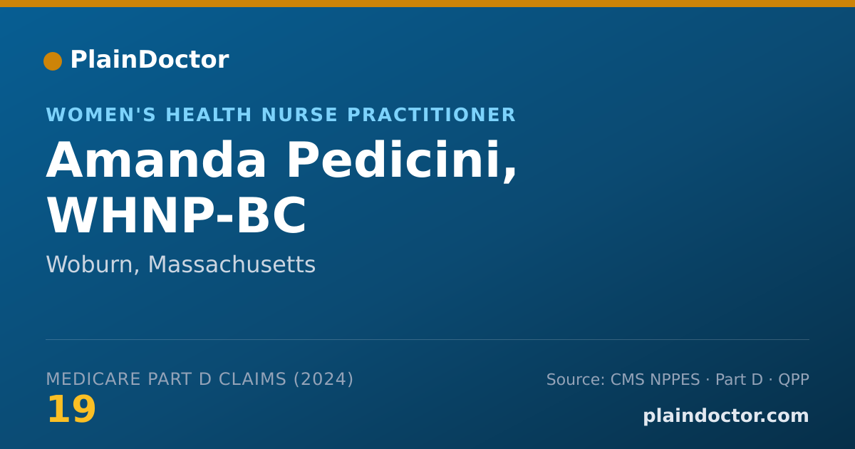 Shareable card for Amanda Pedicini, WHNP-BC - Women's Health Nurse Practitioner, Woburn, MA