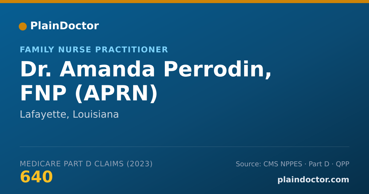 Shareable card for Amanda Perrodin, FNP (APRN) - Family Nurse Practitioner, Lafayette, LA