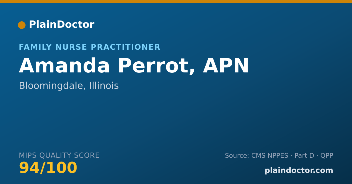 Shareable card for Amanda Perrot, APN - Registered Nurse, Bloomingdale, IL