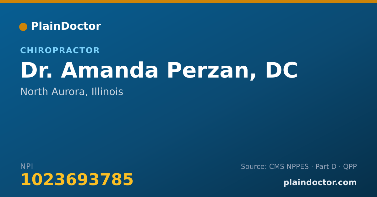 Shareable card for Amanda Perzan, DC - Chiropractor, North Aurora, IL