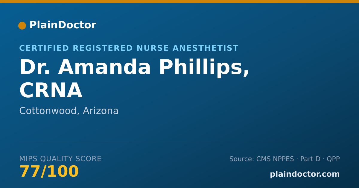 Shareable card for Amanda Phillips, CRNA - Certified Registered Nurse Anesthetist, Cottonwood, AZ