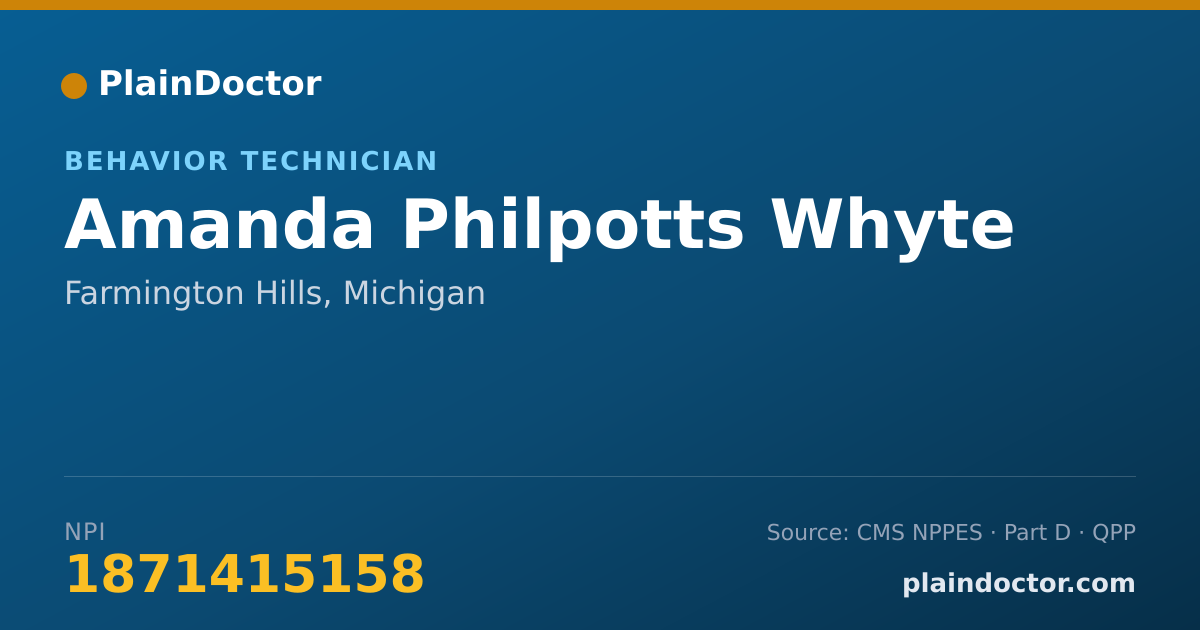 Shareable card for Amanda Philpotts Whyte - Behavior Technician, Farmington Hills, MI