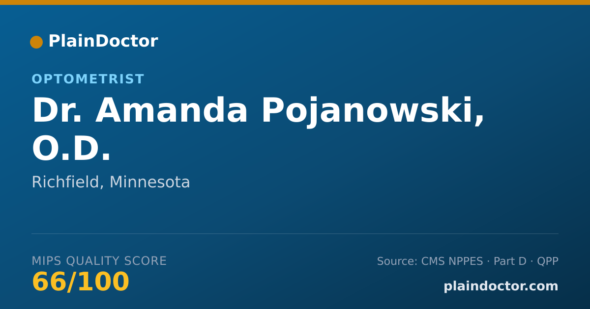 Shareable card for Amanda Pojanowski, O.D. - Optometrist, Richfield, MN