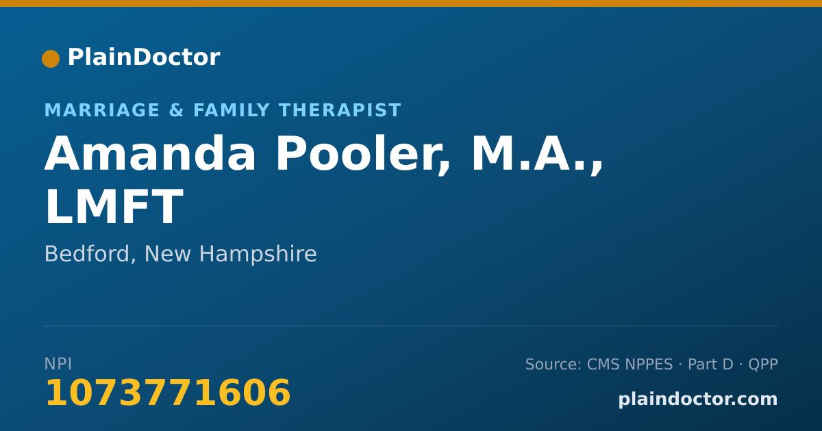 Shareable card for Amanda Pooler, M.A., LMFT - Marriage & Family Therapist, Bedford, NH