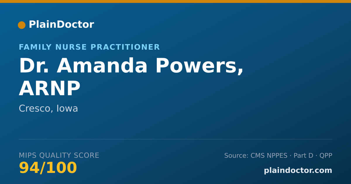 Shareable card for Amanda Powers, ARNP - Family Nurse Practitioner, Cresco, IA