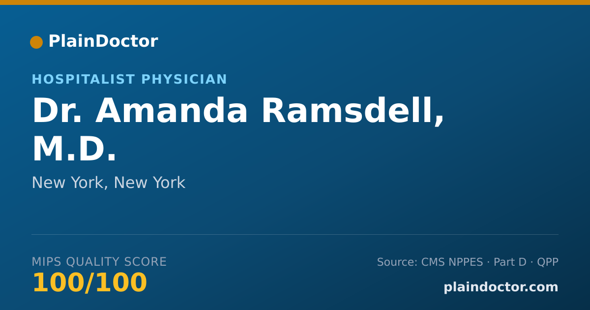 Shareable card for Amanda Ramsdell, M.D. - Hospitalist Physician, New York, NY