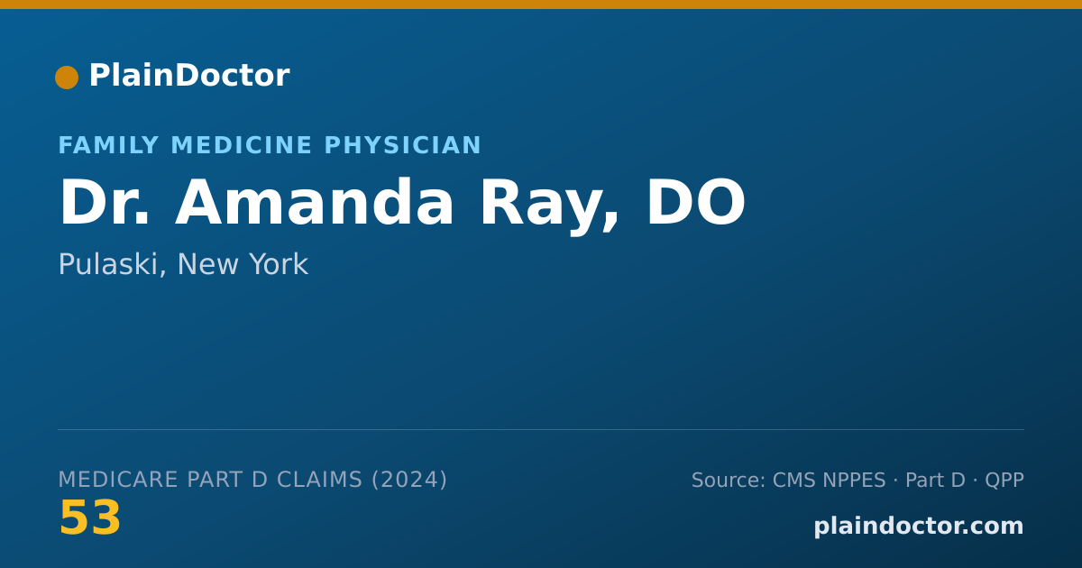 Shareable card for Amanda Ray, DO - Family Medicine Physician, Pulaski, NY