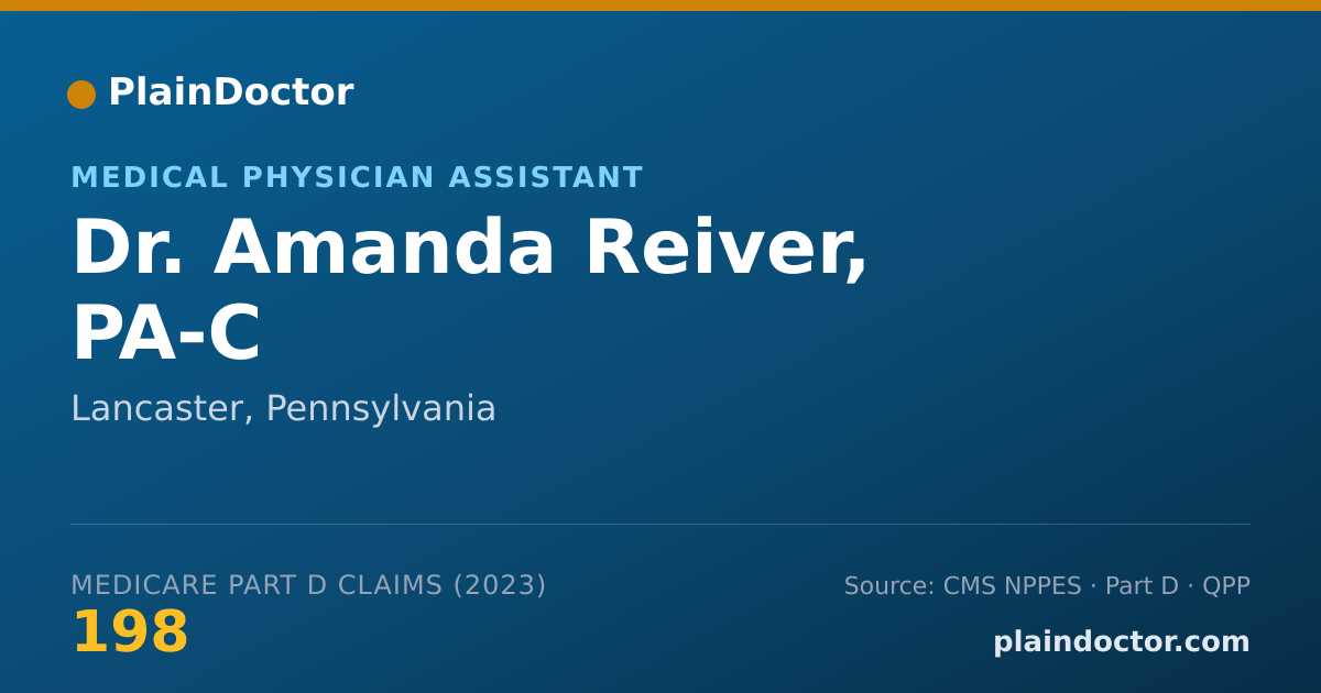 Shareable card for Amanda Reiver, PA-C - Medical Physician Assistant, Lancaster, PA