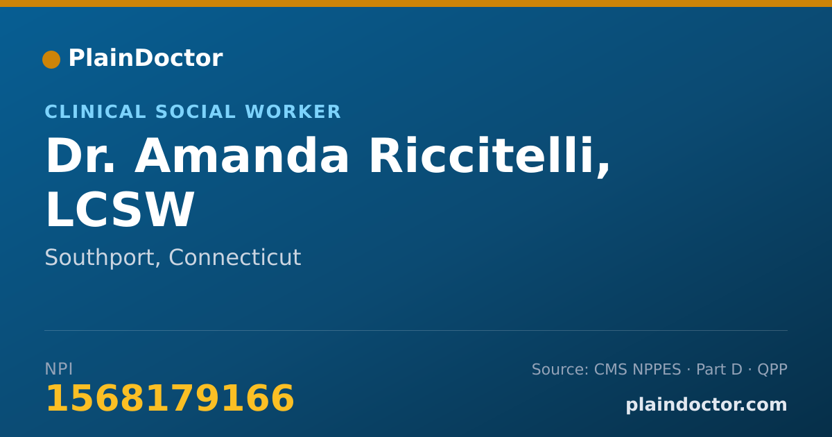 Shareable card for Amanda Riccitelli, LCSW - Clinical Social Worker, Southport, CT