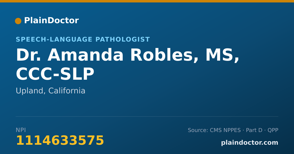 Shareable card for Amanda Robles, MS, CCC-SLP - Speech-Language Pathologist, Upland, CA