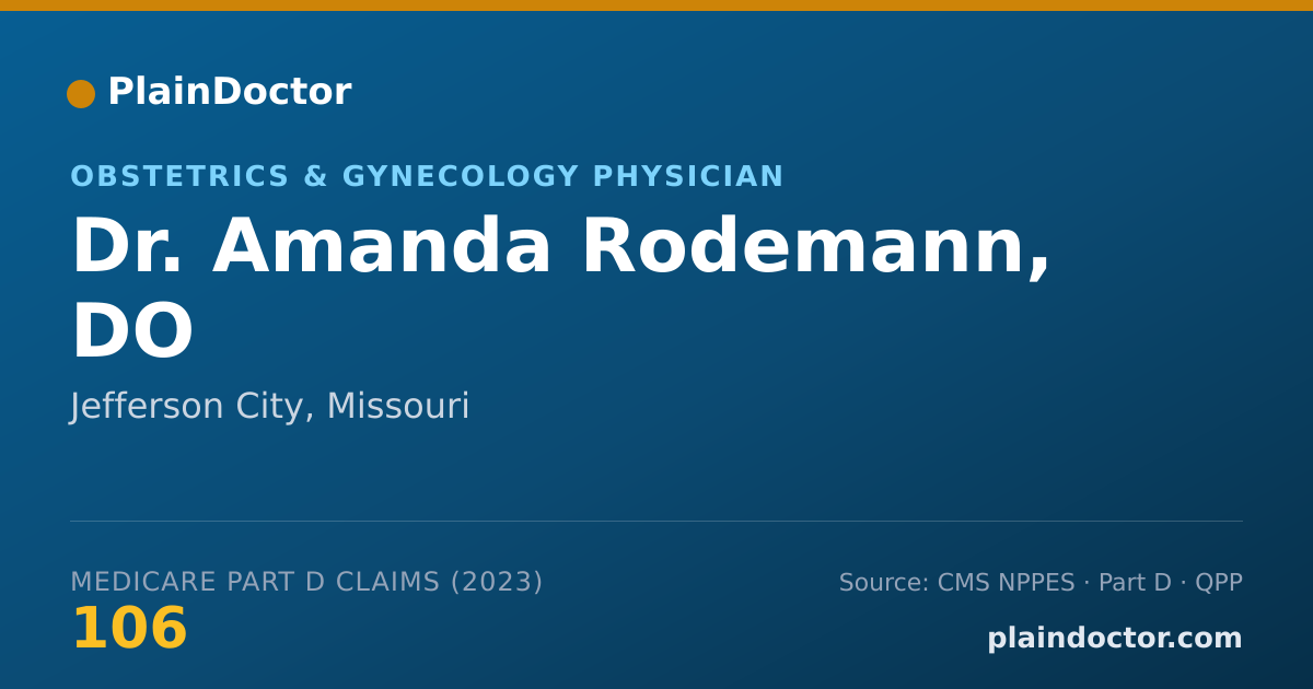 Shareable card for Amanda Rodemann, DO - Obstetrics & Gynecology Physician, Jefferson City, MO