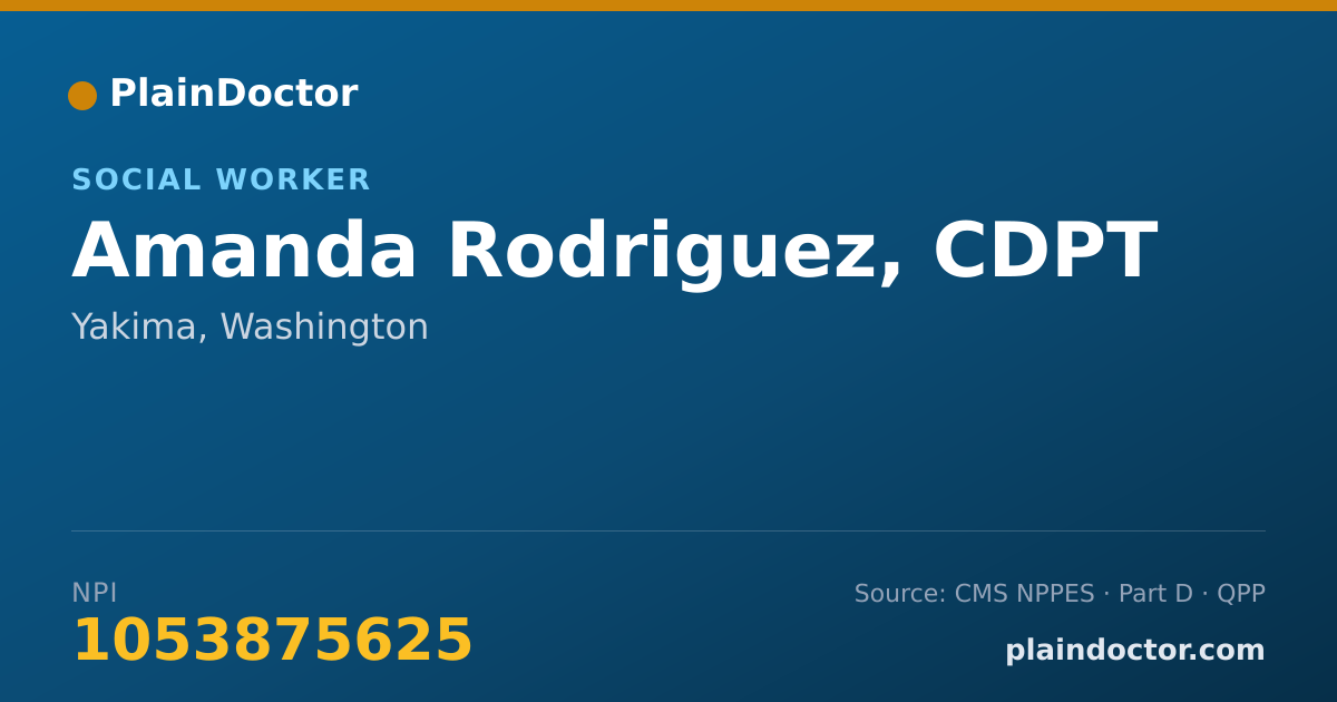 Shareable card for Amanda Rodriguez, CDPT - Addiction (Substance Use Disorder) Counselor, Yakima, WA