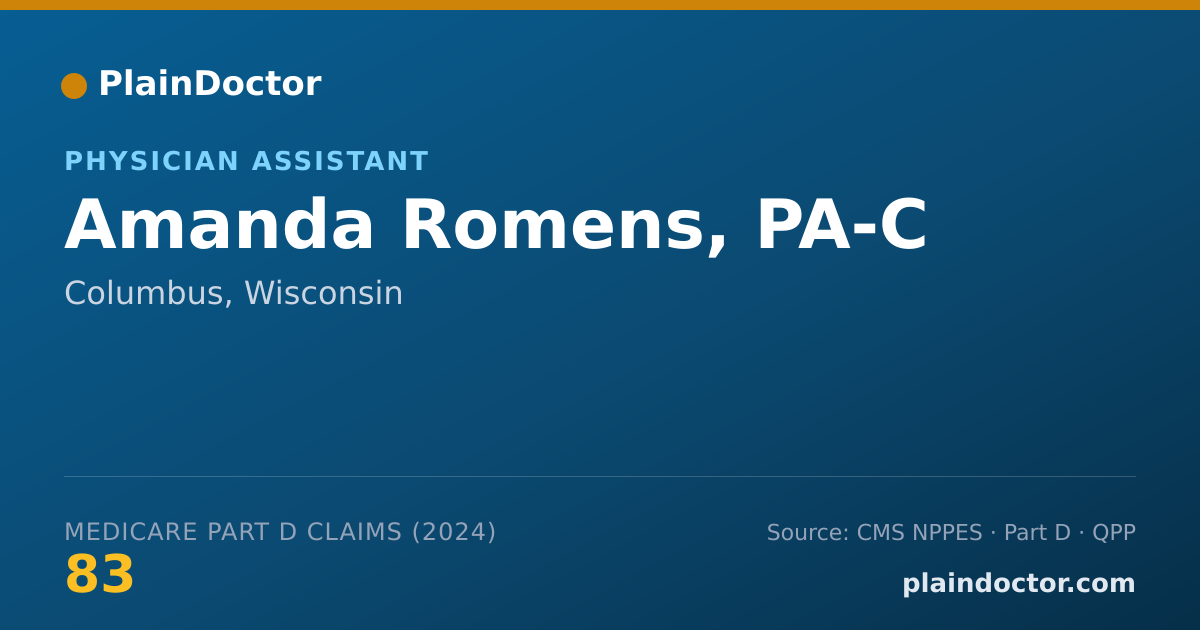 Shareable card for Amanda Romens, PA-C - Surgical Physician Assistant, Columbus, WI