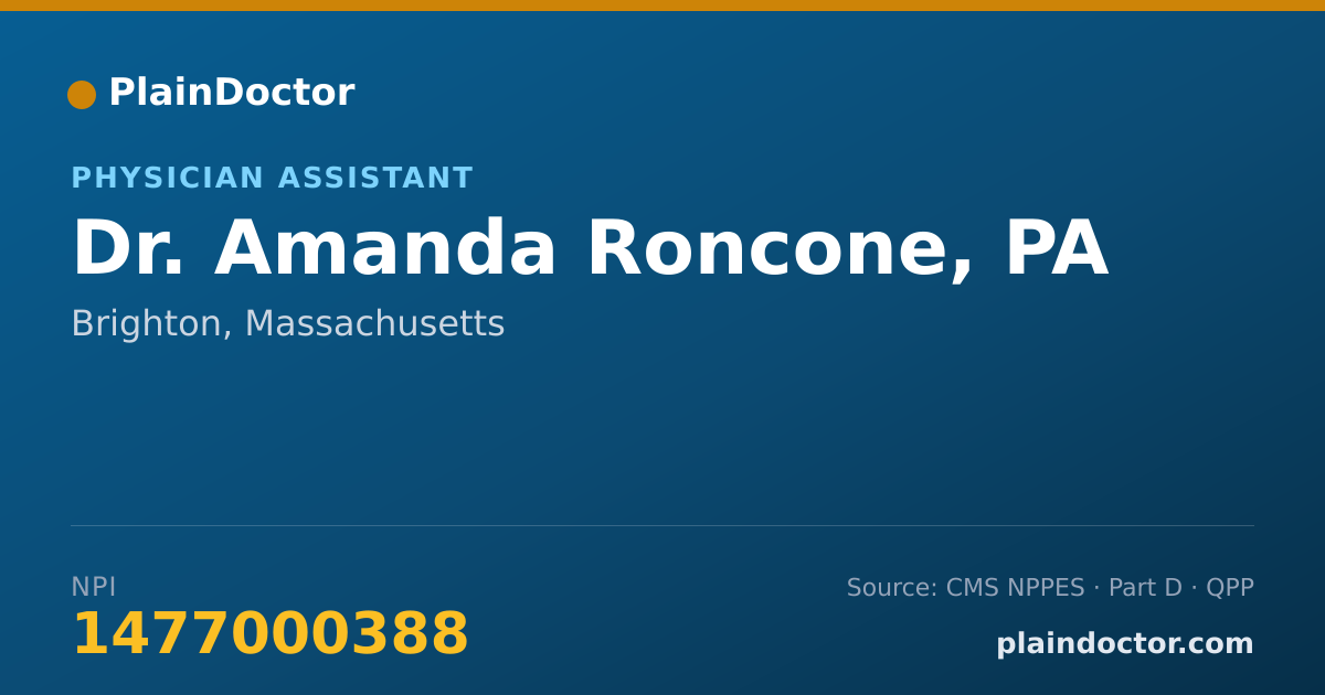 Shareable card for Amanda Roncone, PA - Physician Assistant, Brighton, MA