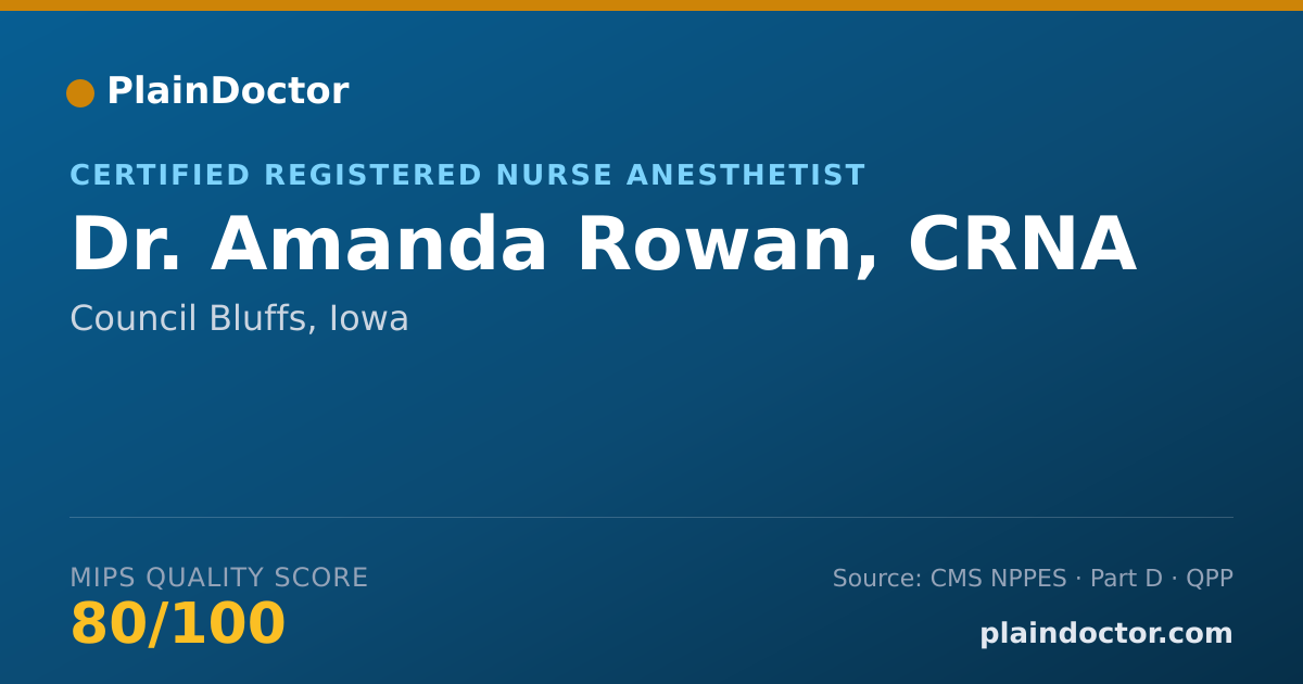 Shareable card for Amanda Rowan, CRNA - Certified Registered Nurse Anesthetist, Council Bluffs, IA