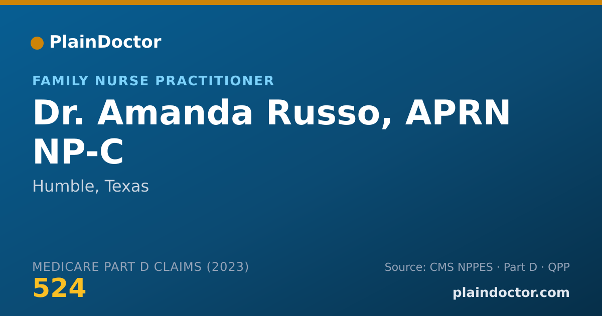 Shareable card for Amanda Russo, APRN NP-C - Family Nurse Practitioner, Humble, TX