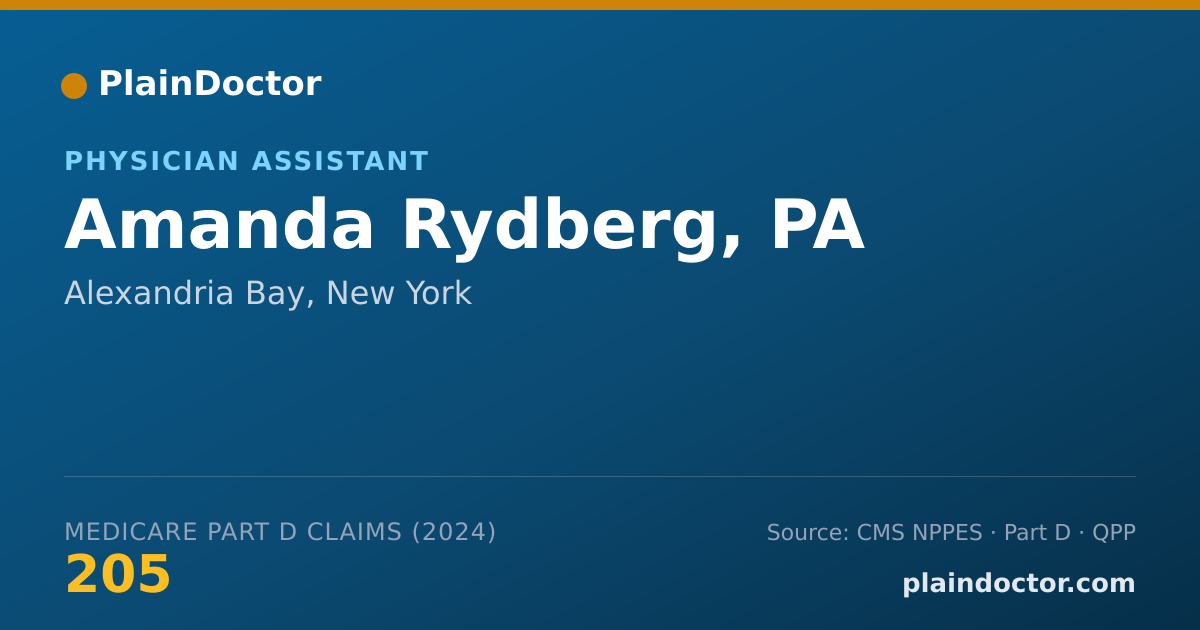 Shareable card for Amanda Rydberg, PA - Physician Assistant, Alexandria Bay, NY