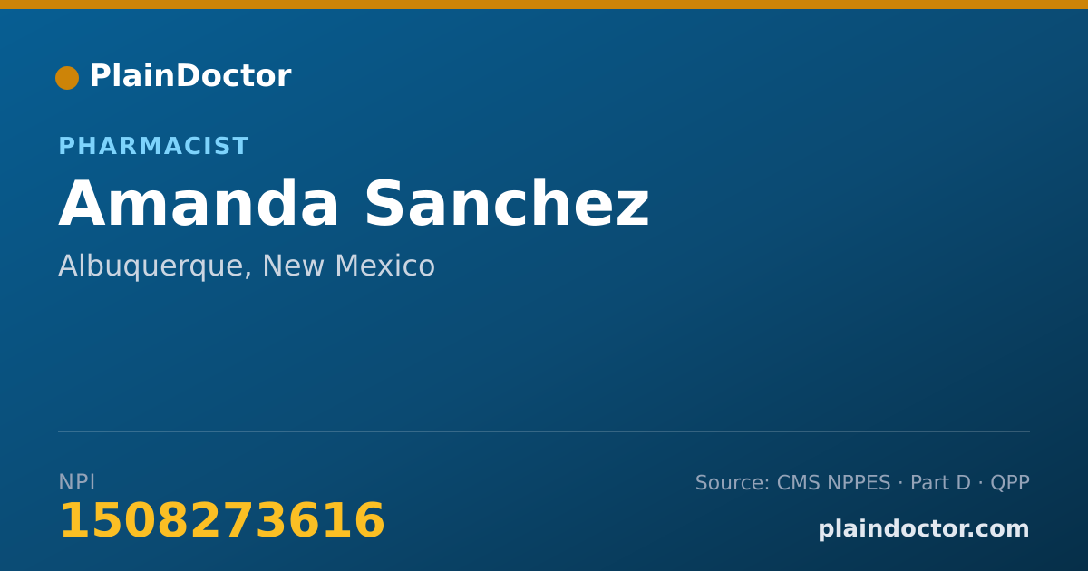 Shareable card for Amanda Sanchez - Pharmacist, Albuquerque, NM
