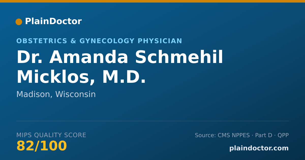 Shareable card for Amanda Schmehil Micklos, M.D. - Obstetrics & Gynecology Physician, Madison, WI