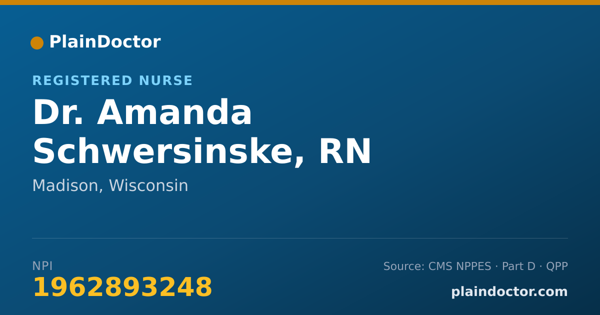 Shareable card for Amanda Schwersinske, RN - Registered Nurse, Madison, WI