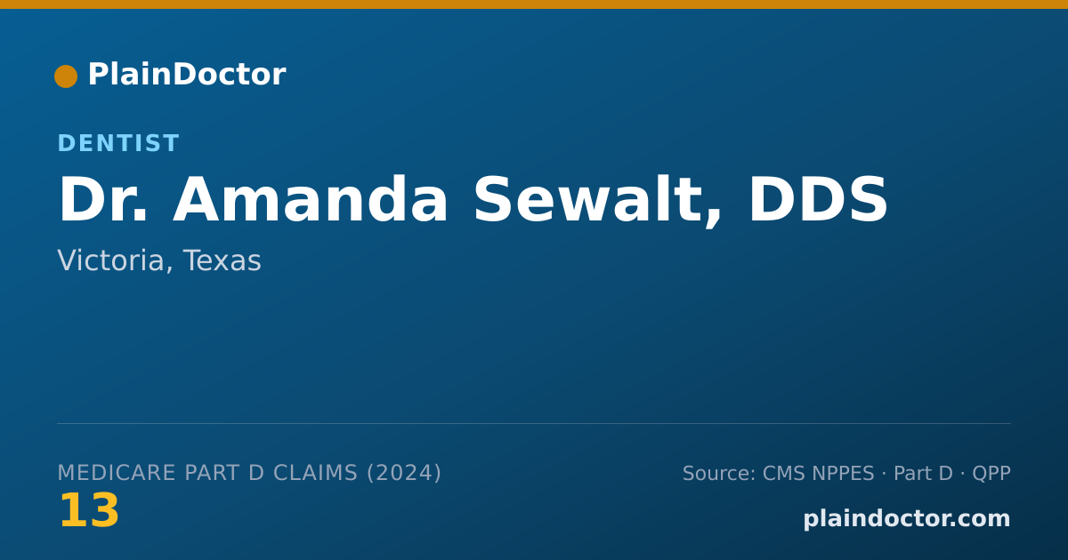 Shareable card for Amanda Sewalt, DDS - Dentist, Victoria, TX