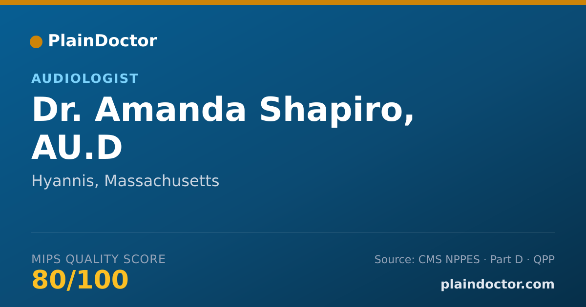 Shareable card for Amanda Shapiro, AU.D - Audiologist, Hyannis, MA
