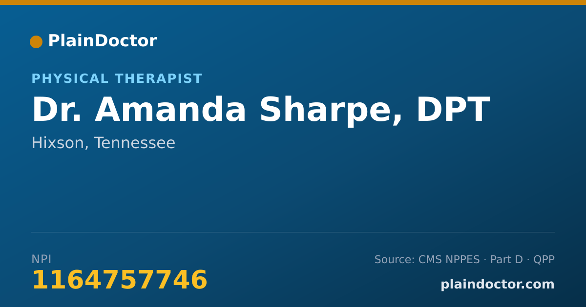 Shareable card for Amanda Sharpe, DPT - Physical Therapist, Hixson, TN