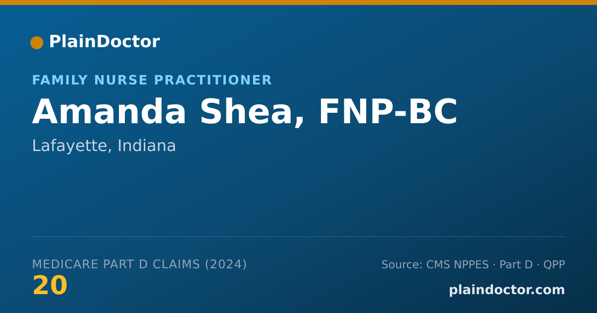 Shareable card for Amanda Shea, FNP-BC - Family Nurse Practitioner, Lafayette, IN