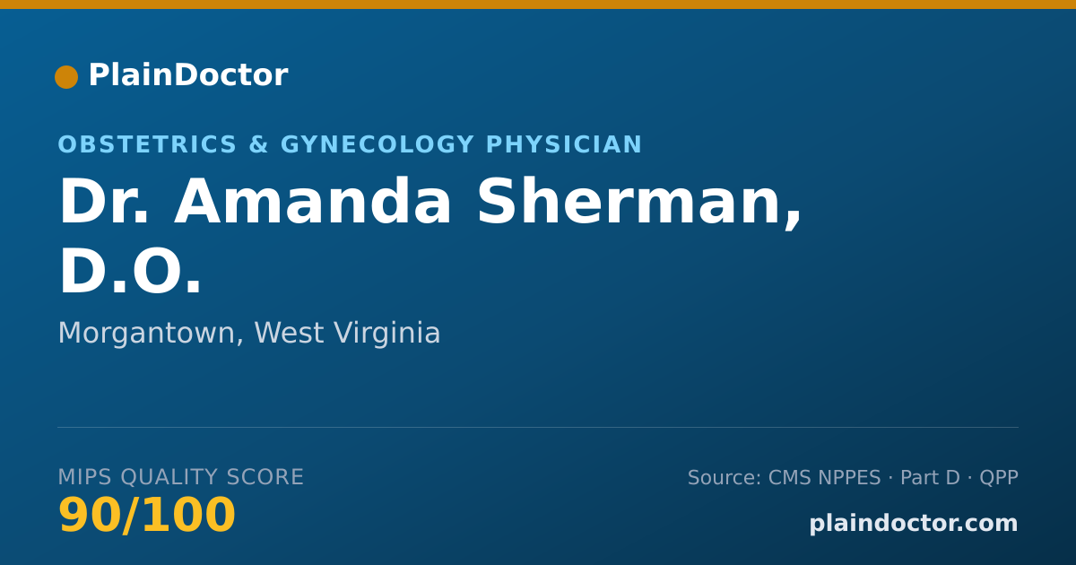 Shareable card for Amanda Sherman, D.O. - Obstetrics & Gynecology Physician, Morgantown, WV