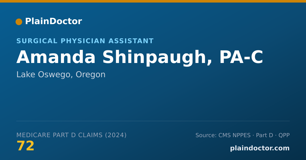 Shareable card for Amanda Shinpaugh, PA-C - Surgical Physician Assistant, Lake Oswego, OR