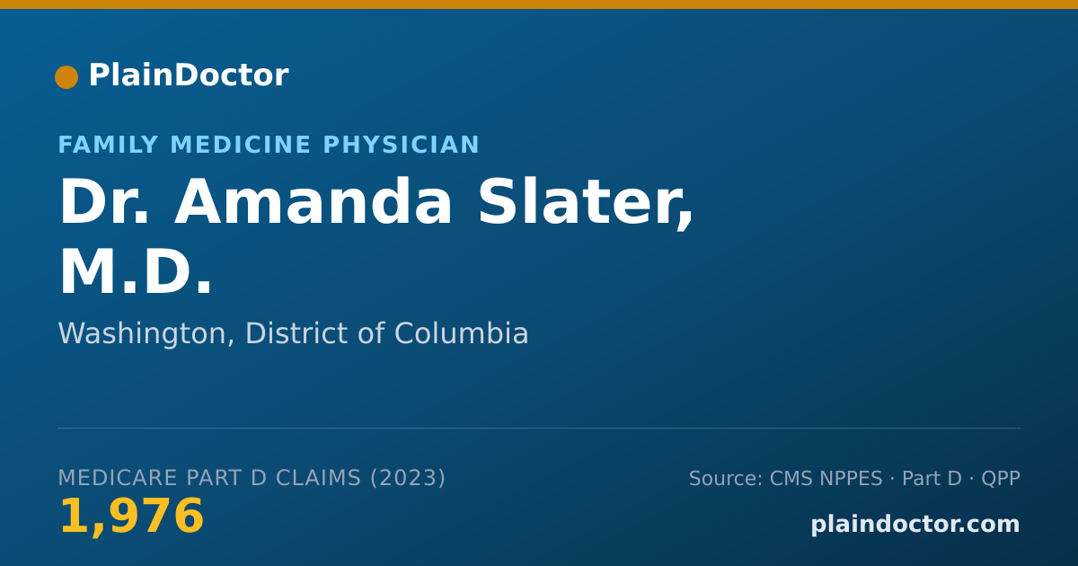 Shareable card for Amanda Slater, M.D. - Family Medicine Physician, Washington, DC