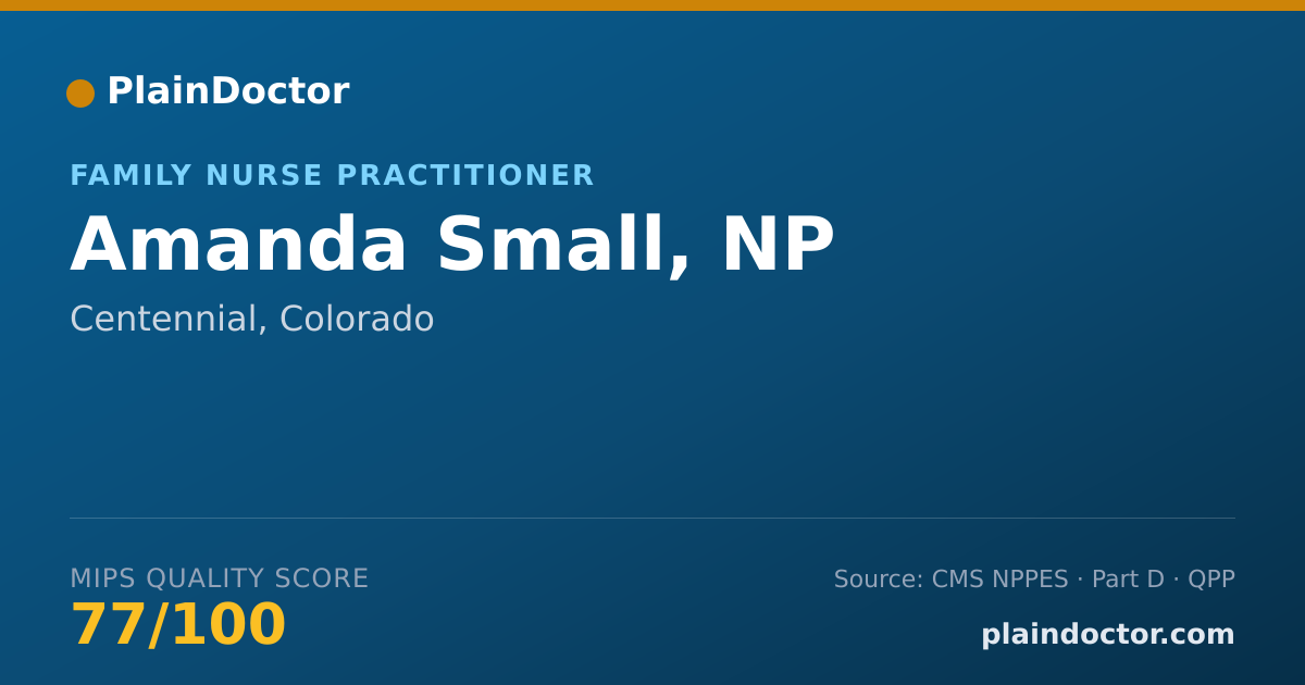 Shareable card for Amanda Small, NP - Acute Care Nurse Practitioner, Centennial, CO